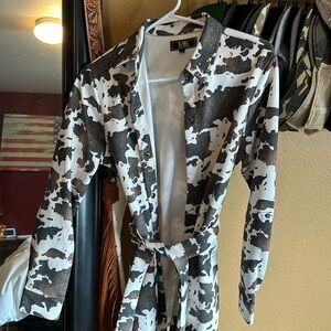 Cow Print Shirt Dress